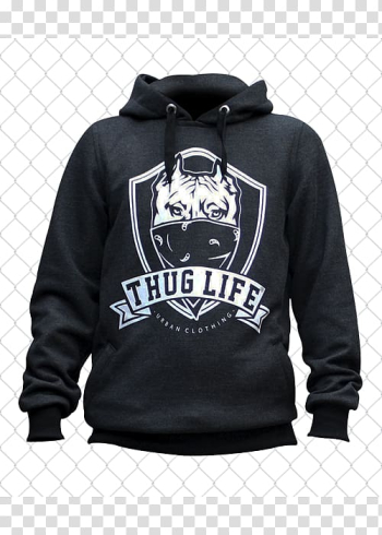 T-shirt Tracksuit Hoodie American Pit Bull Terrier, Thug Life transparent background PNG clipart