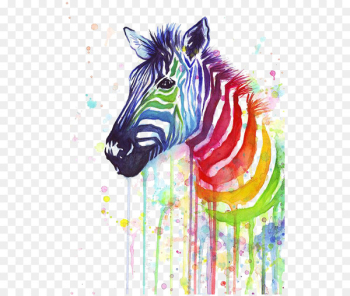T-shirt Zebra Paper Painting Rainbow - Zebra color splash T-shirt Zebra Paper Painting Rainbow - Zebra color splash