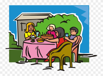 Table Eating Dining Room Dinner Clip Art - People Eating At Table Cartoon