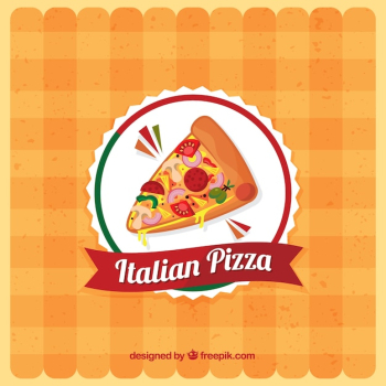 Tablecloth background with pizza logo Tablecloth background with pizza logo