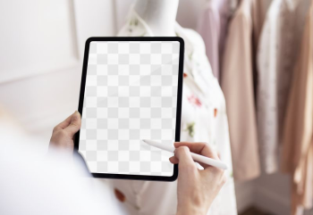 Tablet screen png mockup, fashion | Free PNG Mockup - rawpixel