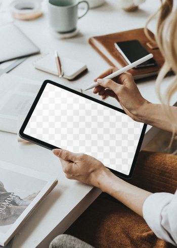 Tablet screen png mockup, transparent | Free PNG Mockup - rawpixel