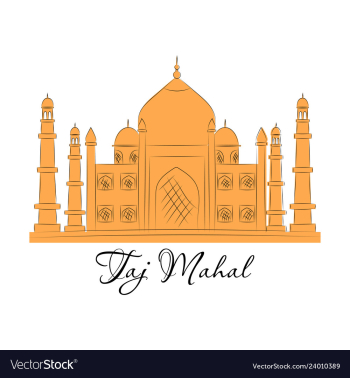 Taj mahal an ancient palace in india vector image