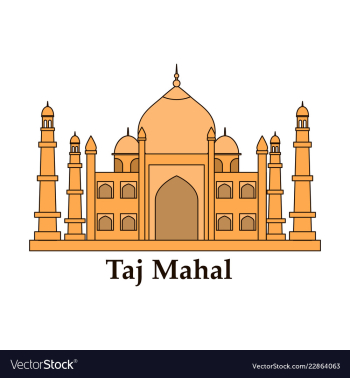 Taj mahal culture architecture vector image Taj mahal culture architecture vector image