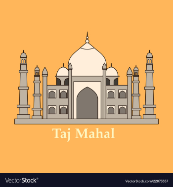 Taj mahal culture architecture vector image Taj mahal culture architecture vector image