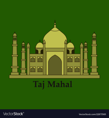 Taj mahal culture architecture vector image Taj mahal culture architecture vector image