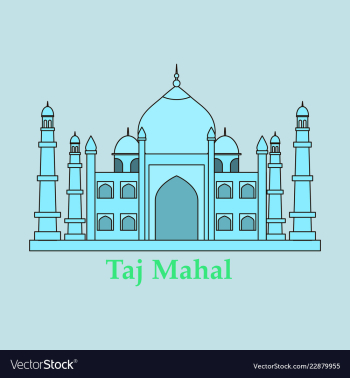 Taj mahal culture architecture vector image Taj mahal culture architecture vector image