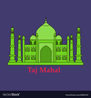 Taj mahal culture architecture vector image Taj mahal culture architecture vector image