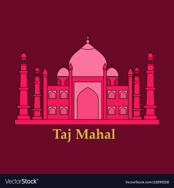Taj mahal culture architecture vector image Taj mahal culture architecture vector image