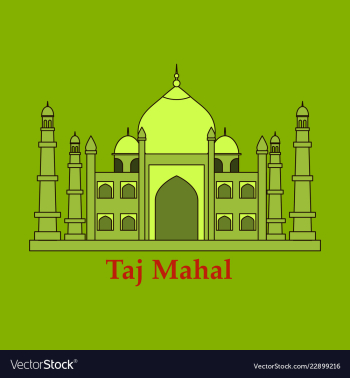 Taj mahal culture architecture vector image Taj mahal culture architecture vector image