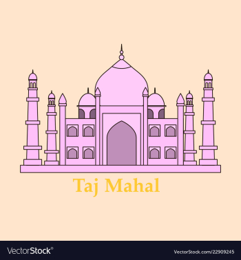 Taj mahal culture architecture vector image Taj mahal culture architecture vector image