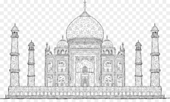 Taj Mahal Drawing Stock illustration Stock photography - Vector painted Taj Mahal, India 