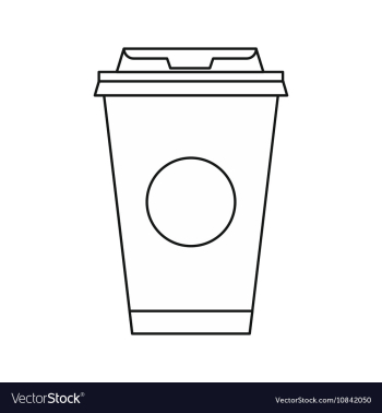 Take away coffee cup icon outline style Royalty Free Vector