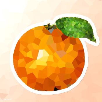 Tangerine orange crystallized style sticker illustration | Free  illustration - 2341193