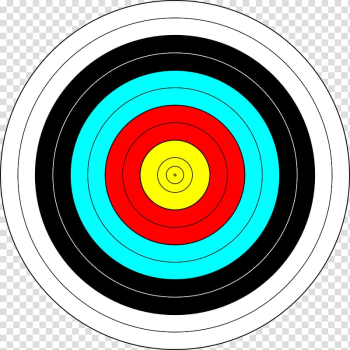 Target archery Shooting target Bullseye , Colorful color circular target transparent background PNG clipart