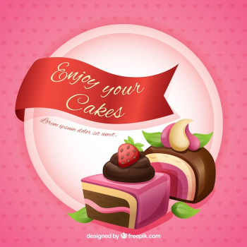Tasty cake background in realistic style Tasty cake background in realistic style