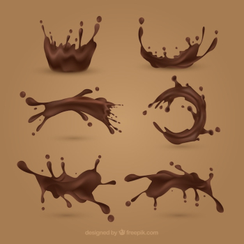 Tasty chocolate liquid splash in realistic style