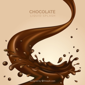Tasty chocolate liquid splash in realistic style