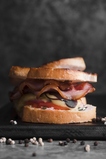 Tasty sandwich with bacon Free Photo Tasty sandwich with bacon Free Photo