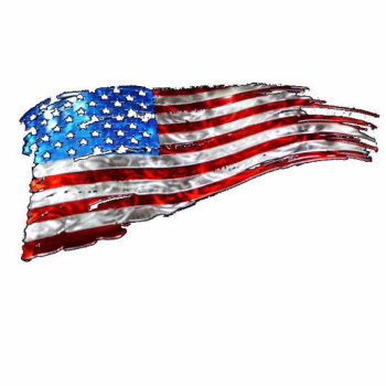 Tattered American flag, American flag wall art, Metal flag, Rustic ...