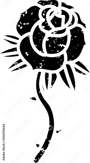 tattoo in black line style of a rose