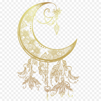 Tattoo Moon Drawing Dreamcatcher Illustration - Moon Creative retro vector material 
