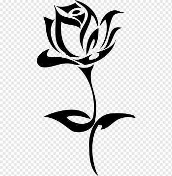 Tattoo Rose Art, Tattoo rose, leaf, monochrome, flower png