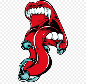 Tattoo Shutterstock Royalty-free - Vector bloody tongue prints 