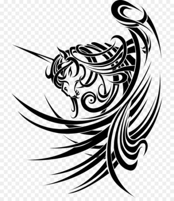 Tattoo Unicorn Horse Pegasus Tribe - unicorn head Tattoo Unicorn Horse Pegasus Tribe - unicorn head