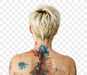 Tattooed woman's back png sticker, | Free PNG - rawpixel