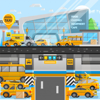 Taxi cars composition Taxi cars composition