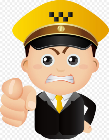 Taxi Cartoon driver Illustration - Irate police 
