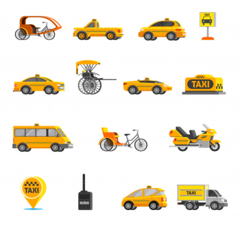 Taxi icons set Taxi icons set