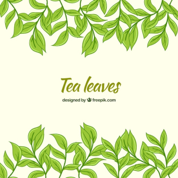 Tea leaves background with flat design Tea leaves background with flat design