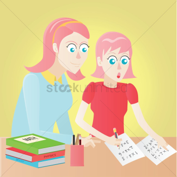 Teacher teaching a girl Teacher teaching a girl