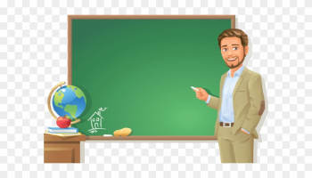 Teacher Transparent Background - Blackboard With Teacher Clipart