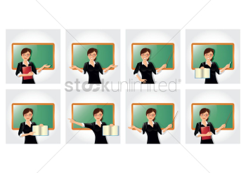 Teacher with different gestures collection Teacher with different gestures collection