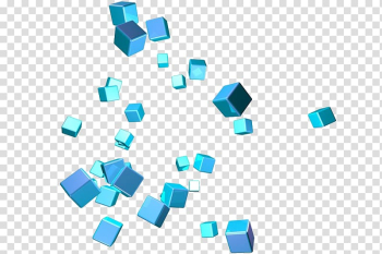 Teal cubes illustration, Pressure washing Cube, Abstract blue cube transparent background PNG clipart