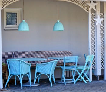 Teal Wooden Table and Chairs Teal Wooden Table and Chairs