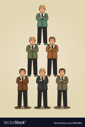 Team work in business pyramid vector image Team work in business pyramid vector image