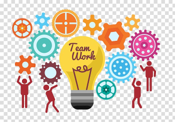 Teamwork illustration, Teamwork, Start the team to work together light bulb ideas transparent background PNG clipart