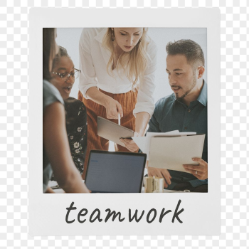 Teamwork png instant photo frame, | Free PNG - rawpixel