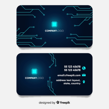 Tech business card Free Vector