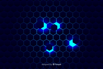 Technological honeycomb background on blue shades Free Vector Technological honeycomb background on blue shades Free Vector