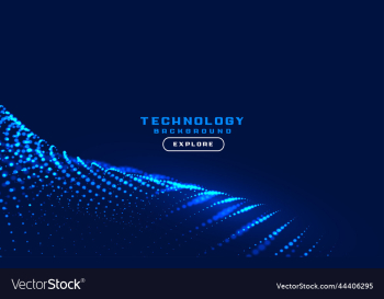 technology blue background with particle waves technology blue background with particle waves