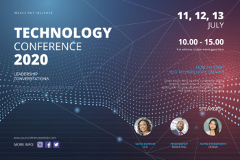 Technology conference flyer template Free Vector Technology conference flyer template Free Vector