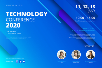 Technology conference poster template Free Vector Technology conference poster template Free Vector