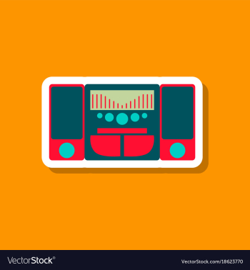 Technology gadget paper sticker music center vector image Technology gadget paper sticker music center vector image