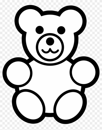 Teddy Bear Clipart Black And White - Teddy Bear Coloring Page