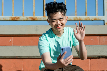 Teen boy live streaming, online content… | Free stock photo | High Resolution image